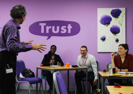 Henry facilitating workshop at the Happy Ltd offices